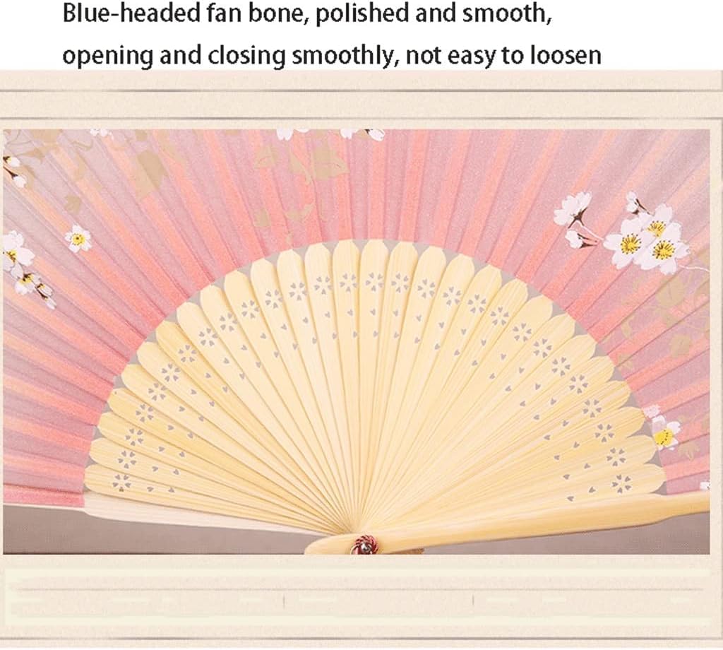 Amazon.com: ZUMAHA Pink Floral Pattern Hand Fan, Vintage